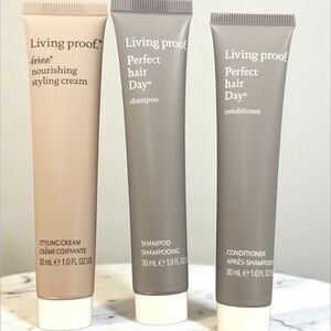 Living Proof Shampoo, Conditioner Styling Cream, Perfect Hair Day Set 30ml each